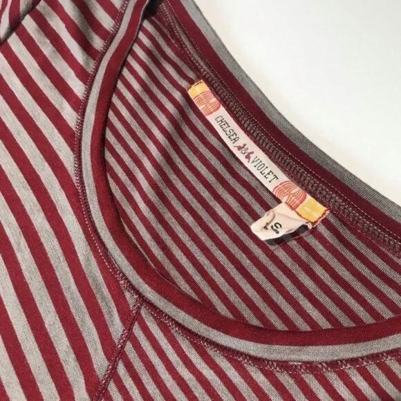 Chelsea & Violet Fitted Striped Dress Size Small 3/4 Sleeve Jersey Sz S - Picture 4 of 6